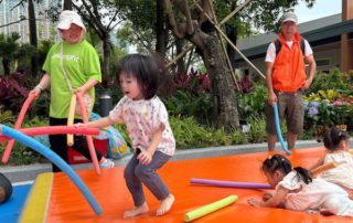 彈跳劍擊樂園：充氣彈床可供自由彈跳，配合棒棒軟條，化身劍擊選手，隨時彈跳出擊，份外刺激。